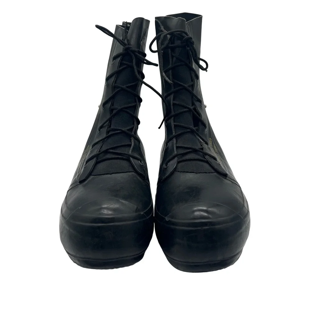 Vintage 1982 Bata US Military Mickey Mouse Boots Black Rubber Cold Weather 10R